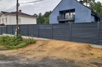 Монтаж забора "жалюзи", г. Заречный