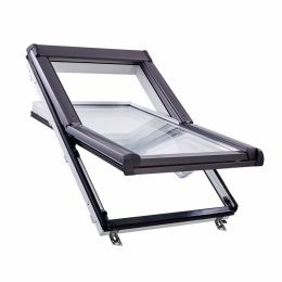 Окно мансардное R45 K100L5 без термоблока, пластик, вент.клапан (однокамерное, среднеповоротное)