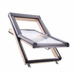 Окно мансардное R45 H100L5 без термоблока, дерево, вент.клапан (однокамерное, среднеповоротное)