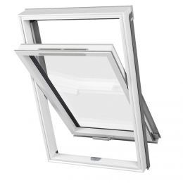 Мансардное окно двухкамерное пластиковое  с вентклапаном DAKEA KPV F6A B1500, 66*118