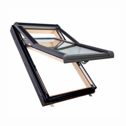 Окно мансардное R79 Н200 с термоблоком, дерево (двухкамерное, приподнятая ось поворота)