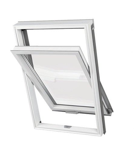 Мансардное окно двухкамерное пластиковое  с вентклапаном DAKEA KPA P8A B1500, 94*140 в Верхней Пышме